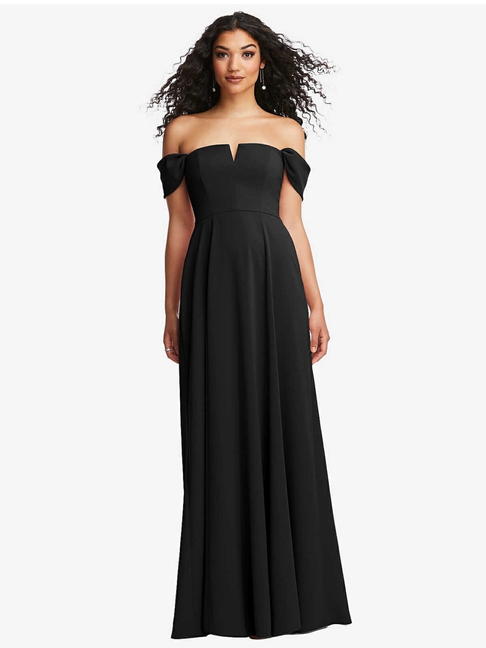 Dessy Collection Off-Shoulder Black Evening Dress- NWT